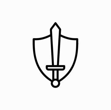 Sword and Shield Icon &ndash; Sacred Weapons Symbol for Maha Navami