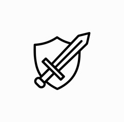 Sword and Shield Icon – Sacred Weapons Symbol for Maha Navami