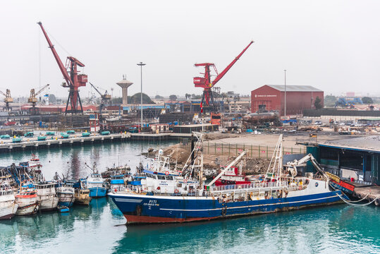 Fishing boat moored in the port of Callao, Peru.