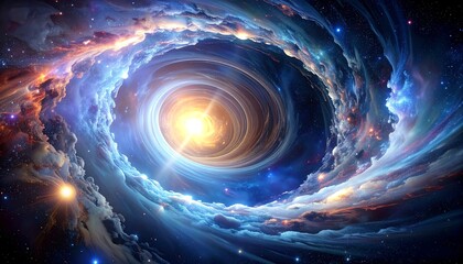 Cosmic vortex swirling through nebulae