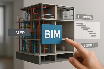 Building Information Modeling (BIM) design concept. 