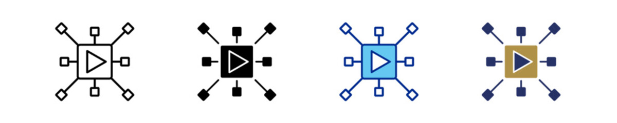 Media  Icon Set Multiple Style Collection