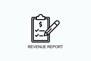 Revenue Report Icon Or Logo Isolated Vector Illustration