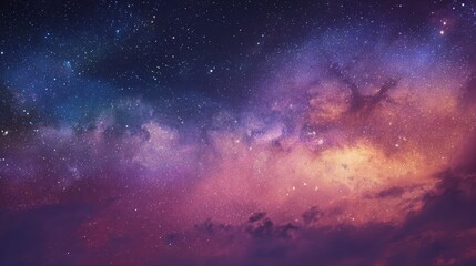 Fototapeta premium Captivating cosmic scene showcasing colorful nebulae and countless stars illuminating the vast night sky