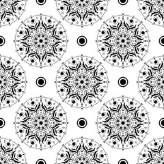 Ethnic Mandala Seamless Pattern, Arabic and Tribal Style, fabric pattern