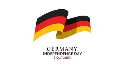Germany Independence Day: Waving Flag Illustration on White Background