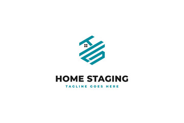 Initial Letter HS logo for home staging services vector inspiration.