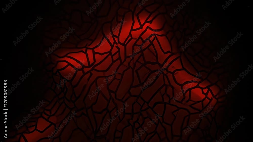 Wall mural abstract red spotlight effect subtly pulsating over a dark, shifting geometric pattern in a seamless