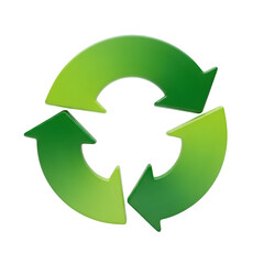 Green Recycle Arrows Symbol Illustrates Circular Economy and Sustainability Concept
