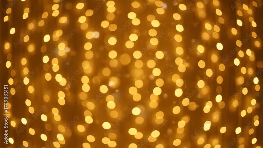 Wall mural abstract golden bokeh shimmering lights creating a dense, sparkling curtain effect, a seamless and l