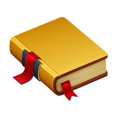 Gold book icon with red bookmark
