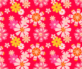 Floral Pink Fruit Punch Seamless Repeat