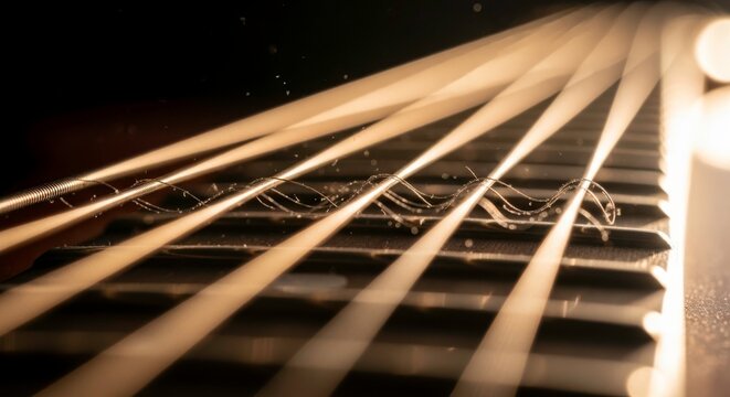 Abstract light beams crossing over textured surface