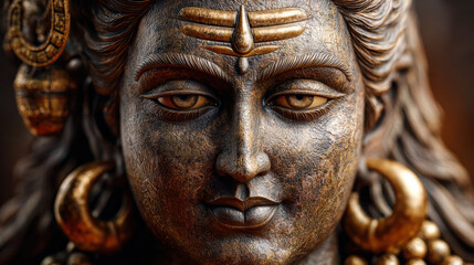 Shiva statue face meditation spiritual divine artwork