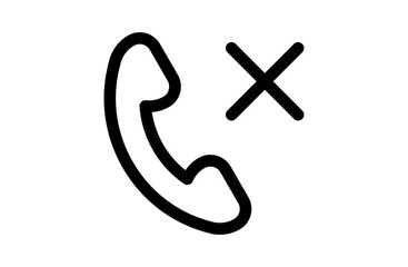 電話不在着信のシンプルなベクターアイコン
