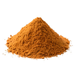 Small Pile of Golden Brown Powder on Black Background heap