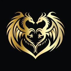 
phoenix head logo design vector template. Luxury heraldic phoenix symbol. Phoenix Bird Wings Logo Design Template.