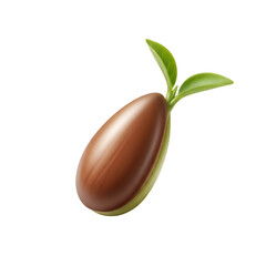 Seed Germinates with Green Leaves on Transparent Background, Representing Growth and New Life