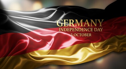 German Independence Day Flag, 3 October, Detailed & Dramatic