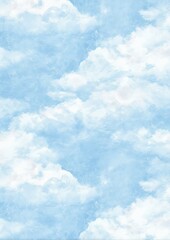 Obraz premium Japanese paper texture background with cloud-like white and sky-blue palette, ultra-fine fibres, smooth seamless surface, shadowless, no gradation, minimalist neutral design