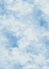 Japanese paper texture background with cloud-like white and sky-blue palette, ultra-fine fibres, smooth seamless surface, shadowless, no gradation, minimalist neutral design