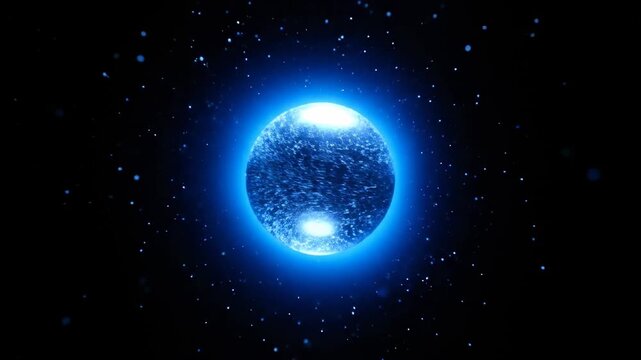 A shimmering silver flare pulses with a cool, electric intensity against a dark background in a seamlessly looping abstract visual background, meditation, elegant