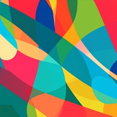 Obraz premium Abstract vibrant shapes interweave in a dynamic, colorful pattern