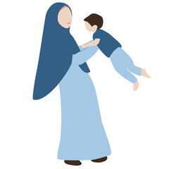 Mother and Son Illustration
