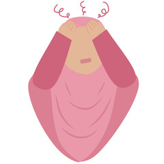 Hijab girl with Stress  Expression