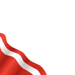 Abstract Red and White Waving Stripes Corner Design