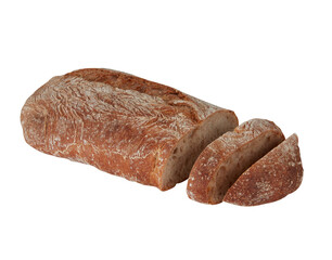 Whole grain bread cut out isolated transparent background