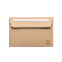 Presents Brown Envelope with Leaf Logo, Seal, and Textured Surface on Transparent Background