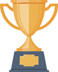 Minimalist golden trophy vector illustration with subtle pastel light effects for awards