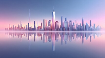 Naklejka premium Dynamic cityscape visualization urban center illustration futuristic environment aerial perspective modern aesthetic for seo impact