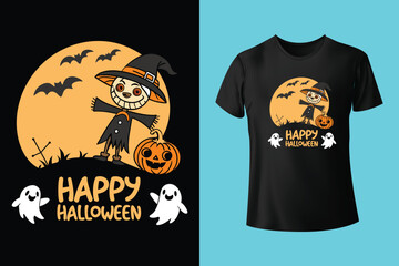 Happy Halloween t-shirt graphic design. Halloween vintage t-shirt vector illustration apparel and clothing for man, woman and children


