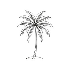 Obraz premium Minimalist palm tree illustration against a solid black background design
