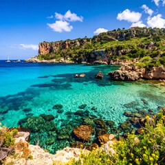 Picturesque coastal scenery