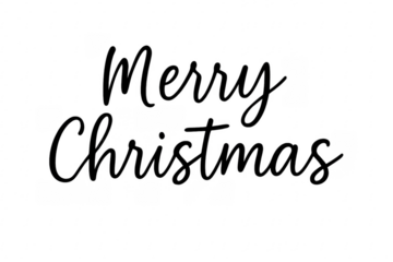 Elegant merry christmas lettering on transparent background