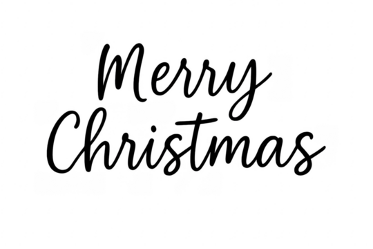 Elegant merry christmas lettering on transparent background