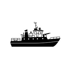 Simple Silhouette of a Military Patrol Boat