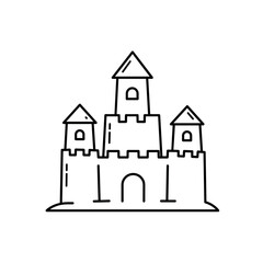 Simple Line Drawing of a Child's Sandcastle