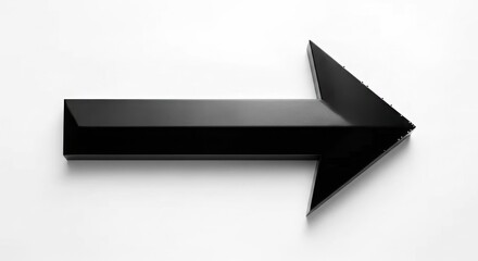 Bold black arrow pointing to the right on a white background