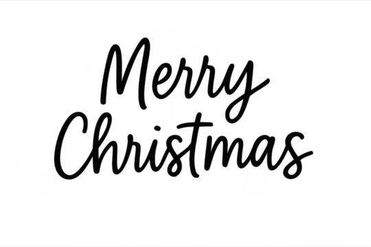 Merry christmas elegant hand lettering greeting with transparent background