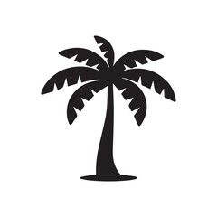 Palm tree logo representing calm beach evenings and sunset vacation moments