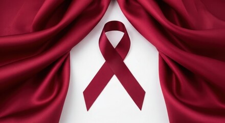 Red ribbon symbol of awareness against aids disease