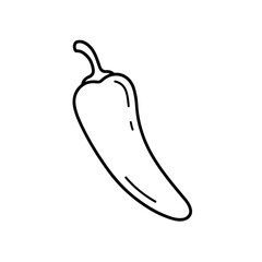 Simple Outline of a Chili Pepper