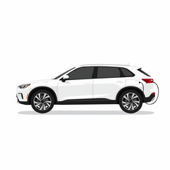 Fototapeta premium White Electric SUV Charging Side Profile Illustration