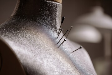 Close Up Of Dressform With Pins