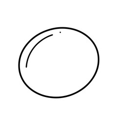 Simple Black Outline of a Fruit with a Small Dot Detail