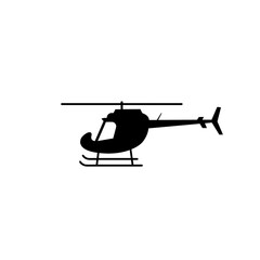 Sleek Black Helicopter Silhouette Depicting Flight and Transportation